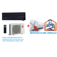 Klima uređaj Mitsubishi Electric Kirigamine Style 3.5 kW onyx crna, MSZ-LN35VGB/MUZ-LN35VG, WiFi SA MONTAŽOM